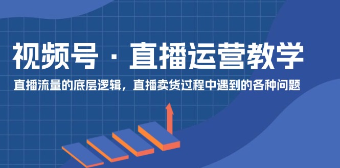 （第10355期）视频号 直播运营教学：直播流量的底层逻辑，直播卖货过程中遇到的各种问题