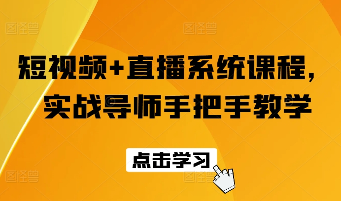 （第10359期）短视频+直播系统课程，实战导师手把手教学