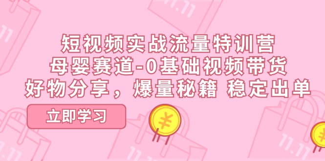 （第9847期）短视频实战流量特训营，母婴赛道-0基础带货，好物分享，爆量秘籍 稳定出单