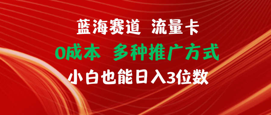 （第10509期）蓝海赛道 流量卡 0成本 小白也能日入三位数