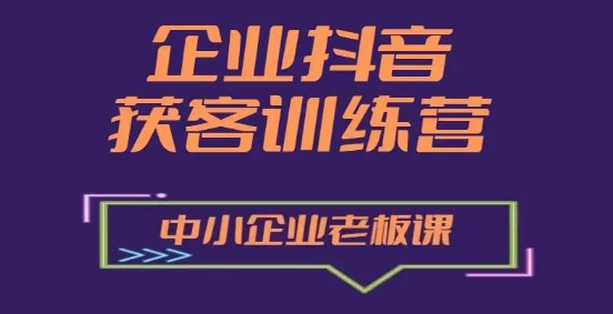 （第9806期）企业抖音营销获客增长训练营，中小企业老板必修课