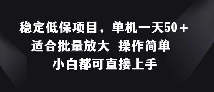 （第10347期）稳定低保项目，单机一天50+适合批量放大 操作简单 小白都可直接上手