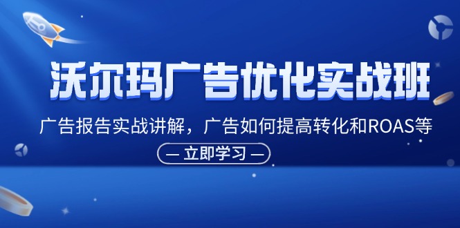 （第10621期）沃尔玛广告优化实战班，广告报告实战讲解，广告如何提高转化和ROAS等