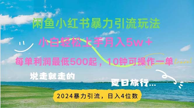 （第10296期）2024暑假赚钱项目小红书咸鱼暴力引流，简单无脑操作，每单利润500+，…