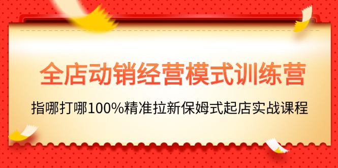 （第9983期）全店动销-经营模式训练营，指哪打哪100%精准拉新保姆式起店实战课程