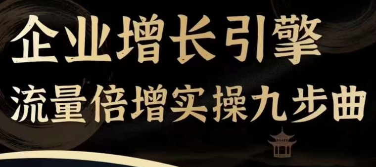 （第10597期）企业增长引擎流量倍增实操九步曲，一套课程帮你找到快速、简单、有效、可复制的获客+变现方式，