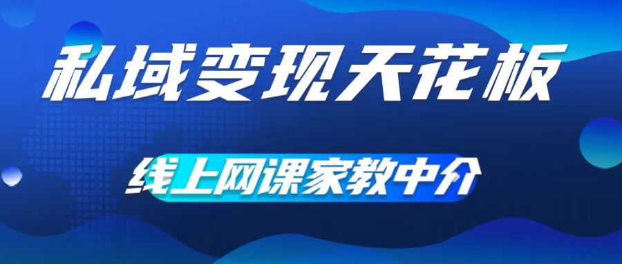 （第11027期）私域变现天花板，网课家教中介，只做渠道和流量，让大学生给你打工，0成本实现月入五位数