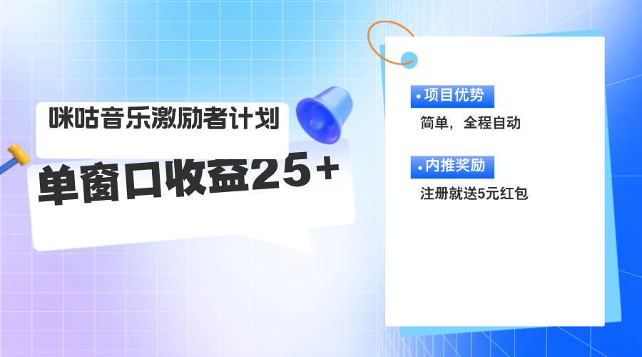 （第10766期）咪咕激励者计划，单窗口收益20~25，可矩阵操作