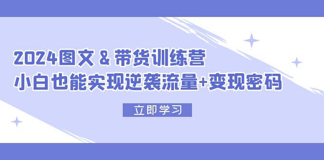 （第11086期）2024 图文+带货训练营，小白也能实现逆袭流量+变现密码