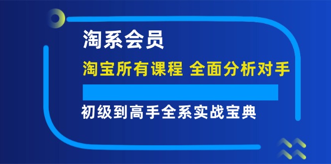 （第10970期）淘系会员【淘宝所有课程，全面分析对手】，初级到高手全系实战宝典