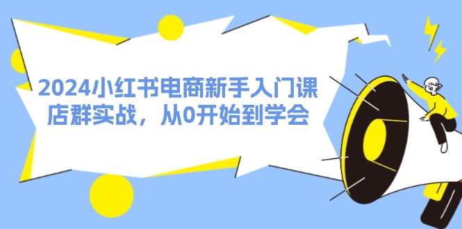 （第10860期）2024小红书电商新手入门课，店群实战，从0开始到学会（31节）