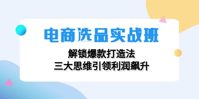 （第11534期）电商选品实战班：解锁爆款打造法，三大思维引领利润飙升