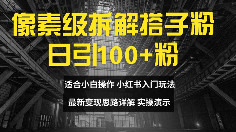 （第10732期）像素级拆解搭子粉，日引100+，小白看完可上手，最新变现思路详解