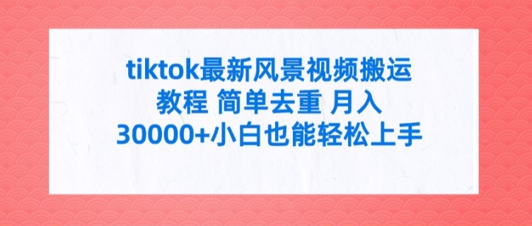 （第10729期）tiktok最新风景视频搬运教程 简单去重 月入3W+小白也能轻松上手