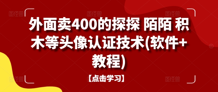 （第12186期）外面卖400的探探 陌陌 积木等头像认证技术(软件+教程)