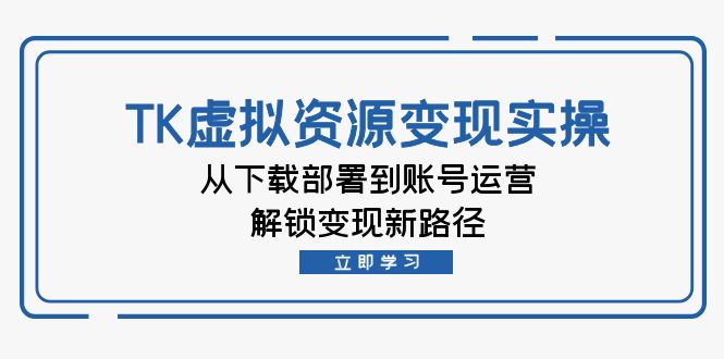 （第12082期）TK虚拟资料变现实操：从下载部署到账号运营，解锁变现新路径