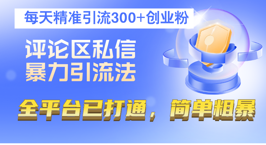 （第11993期）评论区私信暴力引流法，每天精准引流300+创业粉，全平台已打通，简单粗暴