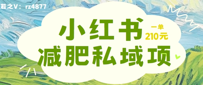 （第11711期）小红书减肥粉，私域变现项目，一单就达210元，小白也能轻松上手