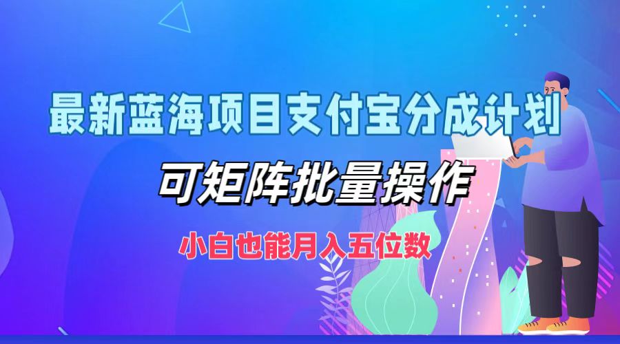 （第11727期）最新蓝海项目支付宝分成计划，可矩阵批量操作，小白也能月入五位数