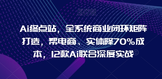 （第11676期）Ai终点站，全系统商业闭环矩阵打造，帮电商、实体降70%成本，12款Ai联合深度实战【0906更新】