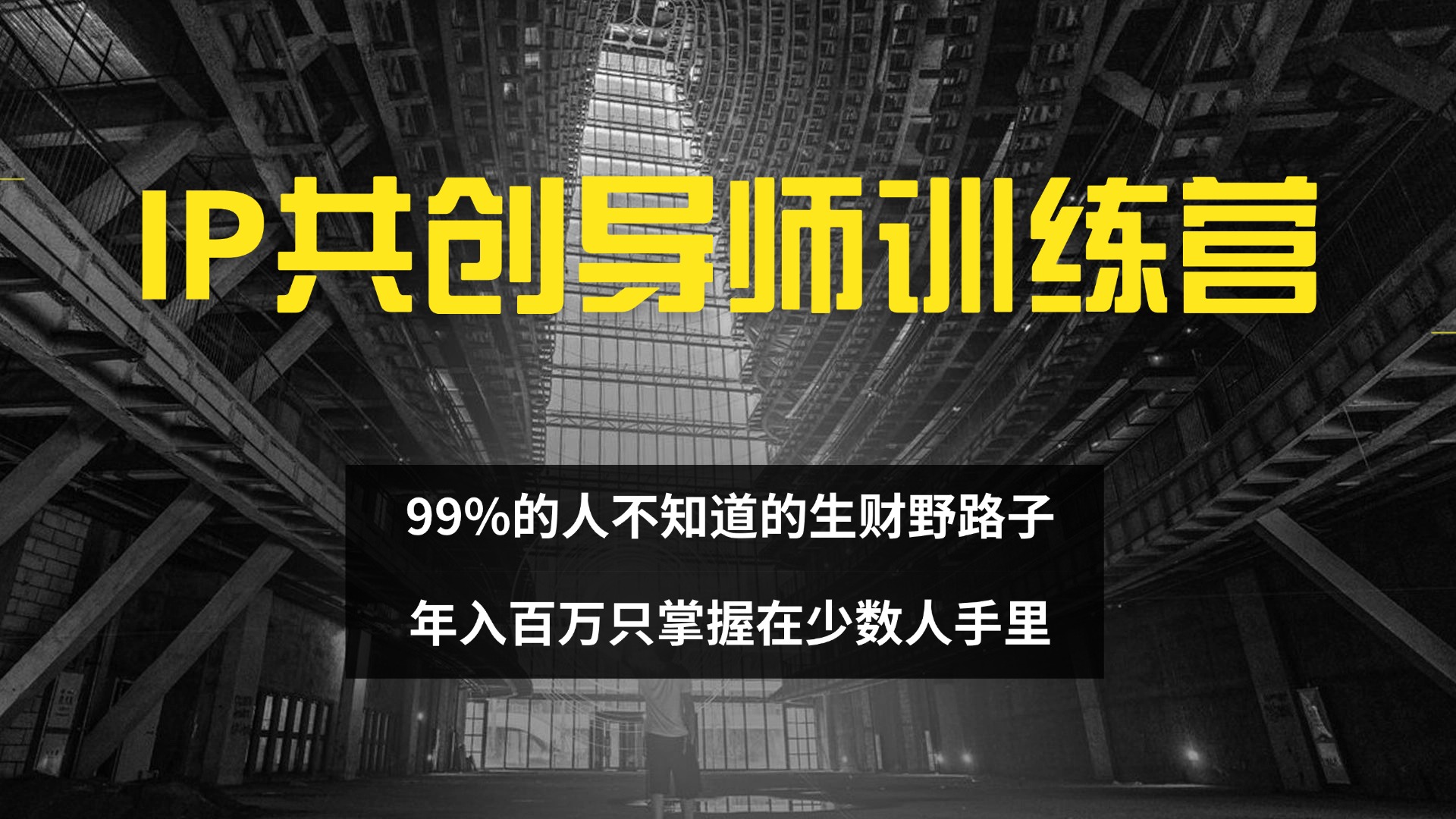 （第11720期）IP共创导师训练营 99%的人不知道的生财野路子 只掌握在少数人手里