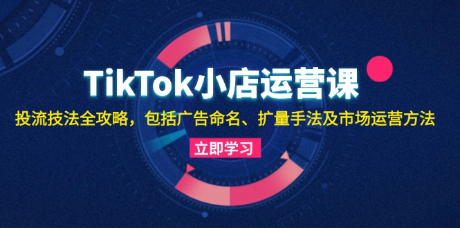 （第12677期）TikTok小店运营课：投流技法全攻略，包括广告命名 扩量手法及市场运营方法