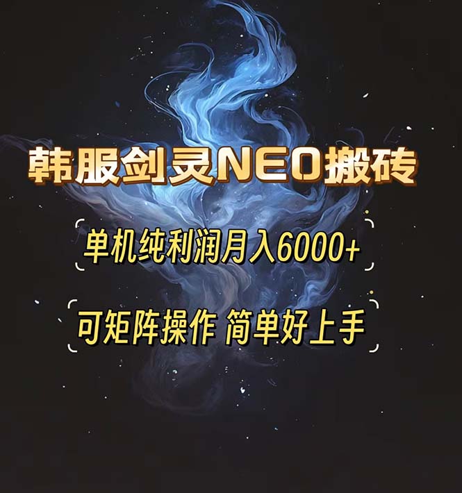 （第13473期）韩服剑灵NEO搬砖攻略，单机纯利润月入6000+ 可矩阵操作，简单好上手。