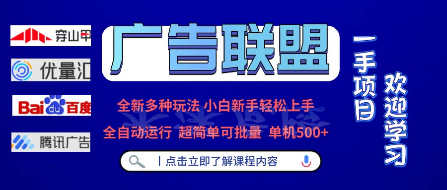 （第13078期）广告联盟 全新多种玩法 单机500+  全自动运行  可批量运行