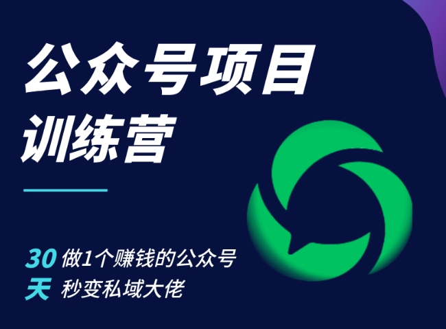 （第12915期）公众号项目训练营，30天做1个赚钱的公众号，秒变私域大佬