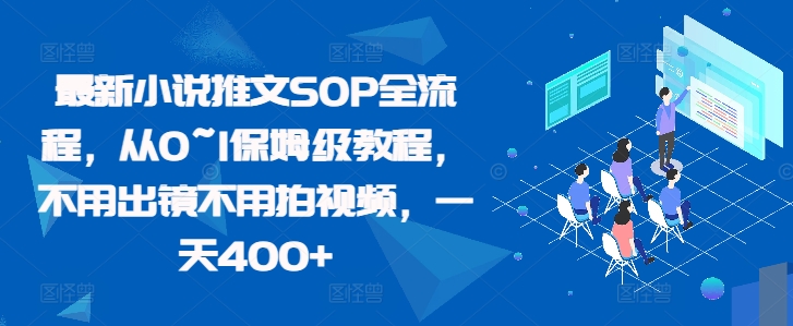 （第12943期）最新小说推文SOP全流程，从0~1保姆级教程，不用出镜不用拍视频，一天400+