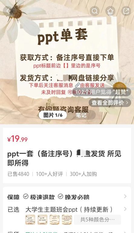 大学生专属PPT，单套产品销售近10w！