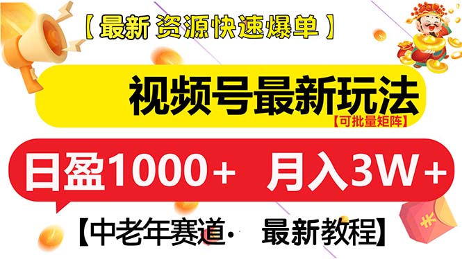 （第13669期）视频号最新玩法 中老年赛道 月入3W+