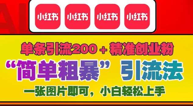 （第13934期）12月底小红书”简单粗暴“引流法，单条引流200+精准创业粉