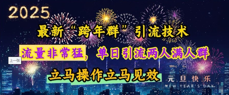 （第14140期）最新“跨年群”引流，流量非常猛，单日引流两人满人群，立马操作立马见效