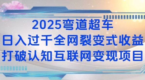 （第14225期）2025弯道超车日入过K全网裂变式收益打破认知互联网变现项目